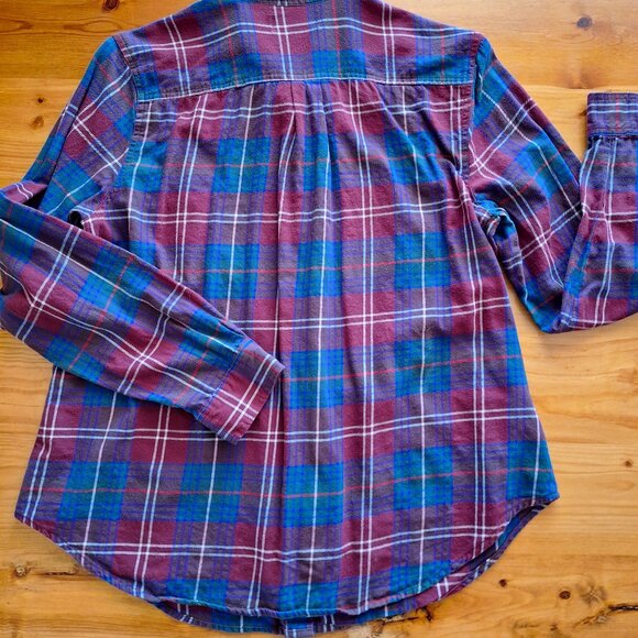 Old Navy Multi-Colored Plaid Button-Down Long Sleeve Shirt - Picture 3 of 4